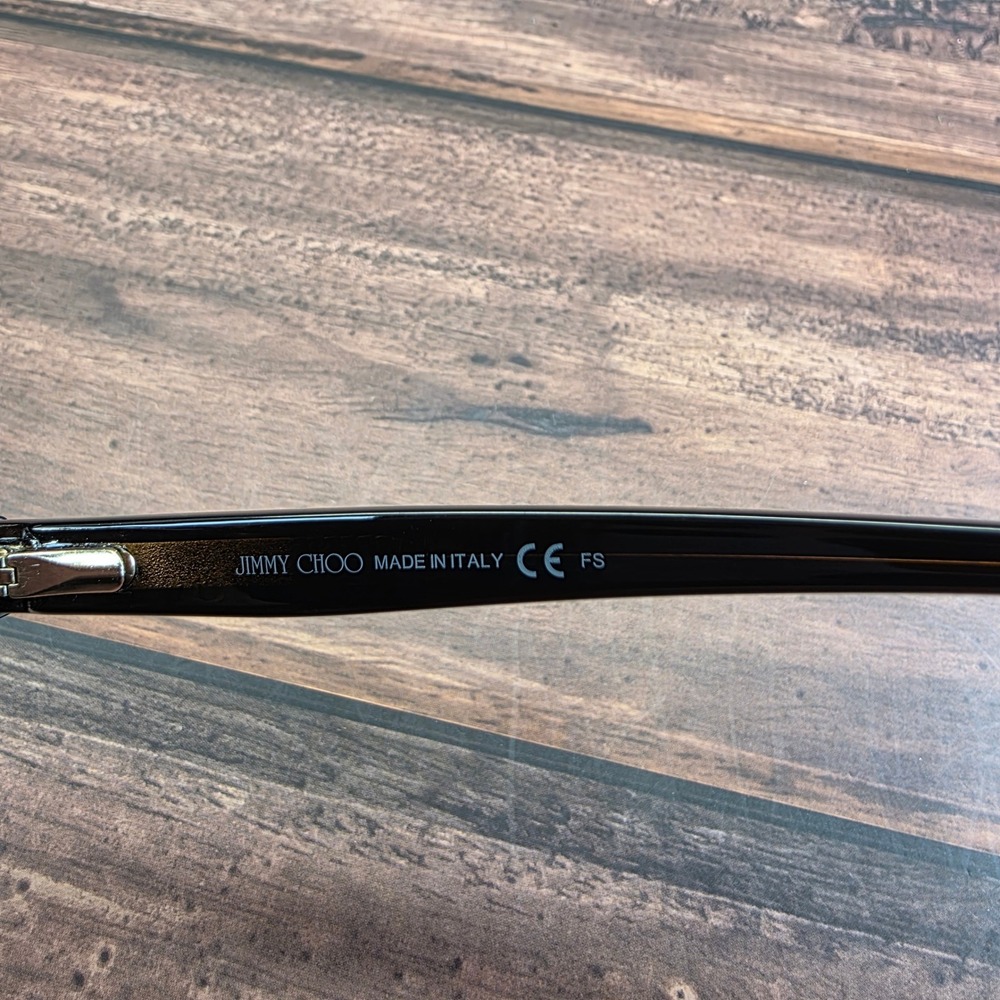 Jimmy Choo JC 147 PWN Black Leopard‎ Cat Eye Eyeglasses Frames Italy 52-16-145 - Picture 4 of 9